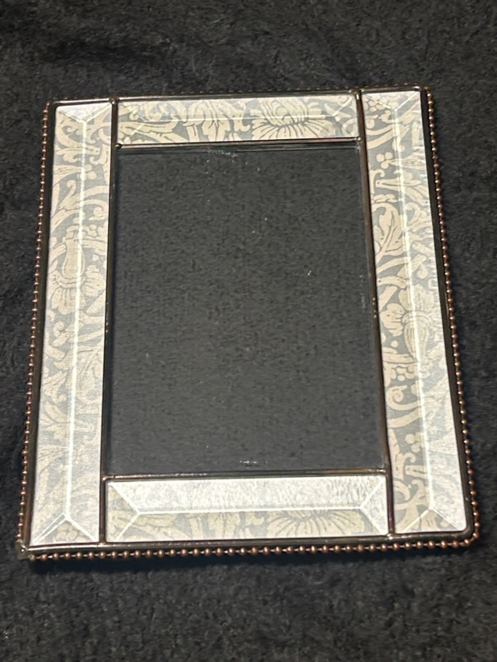 Decorative Floral Pattern Picture Frame in Silver and Copper